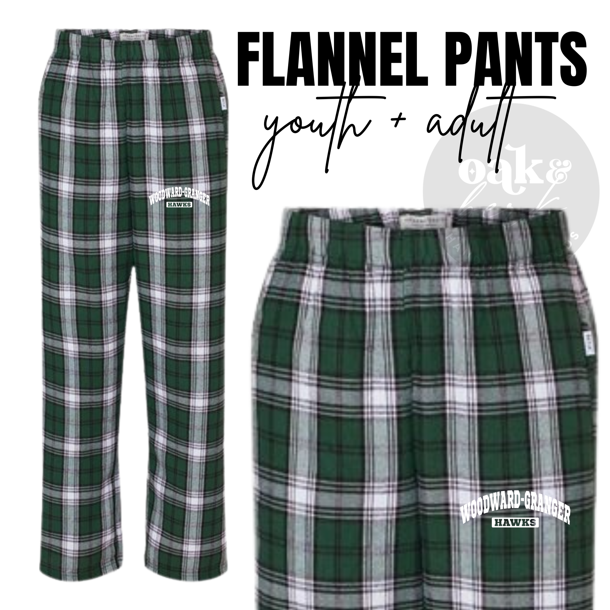 MTO / Woodward-Granger Flannel Pants, youth+adult