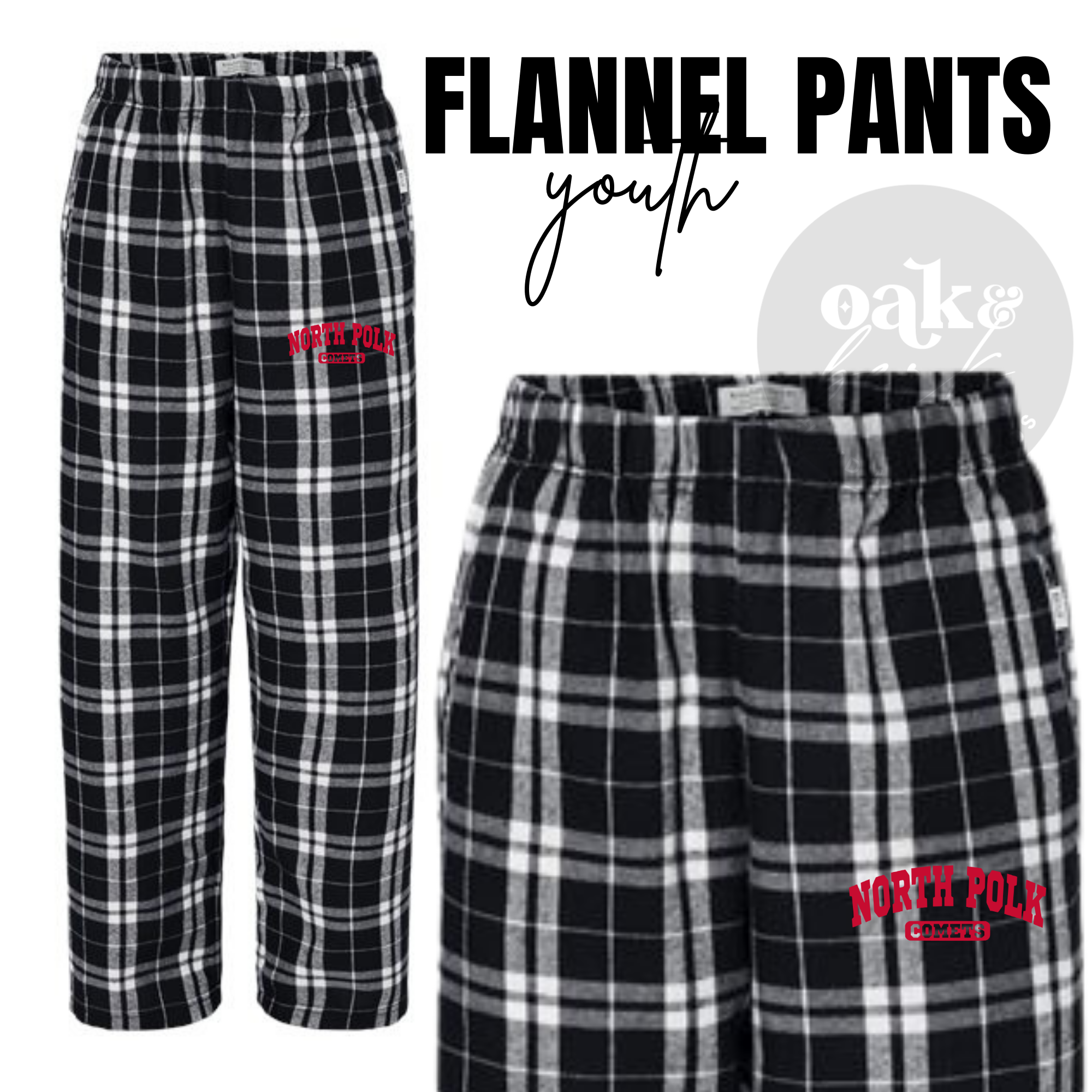 MTO / North Polk Flannel Pants, youth+adult