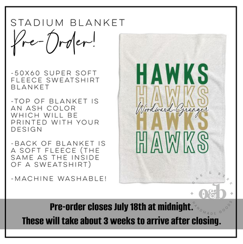 PRE-ORDER | Woodward-Granger Stadium Blanket