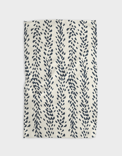 Geometry / Reeds Printed Midnight Tea Towel