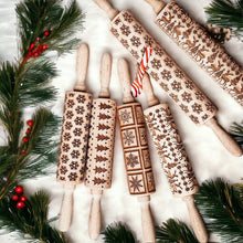 Load image into Gallery viewer, RTS / Christmas Cookie Wood Rolling Pin