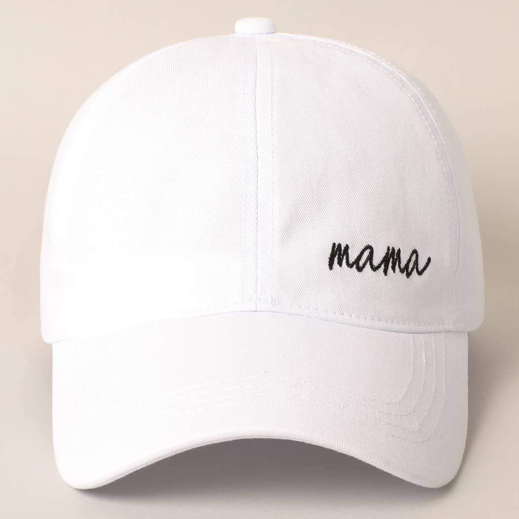 RTS / Mama Embroidered Hat, white