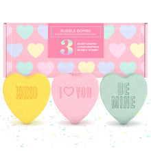 Load image into Gallery viewer, RTS / Candy Hearts Bath Bombs, set of 3
