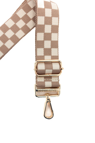 RTS / Checkered Adjustable Bag Strap: Taupe
