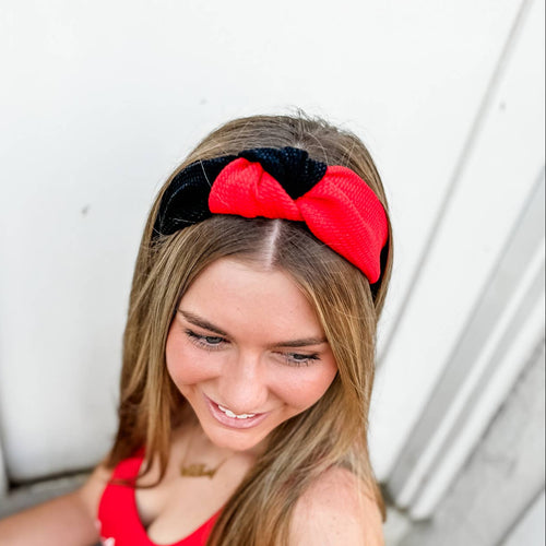 RTS / Two-Toned Black/Red Structured Headband
