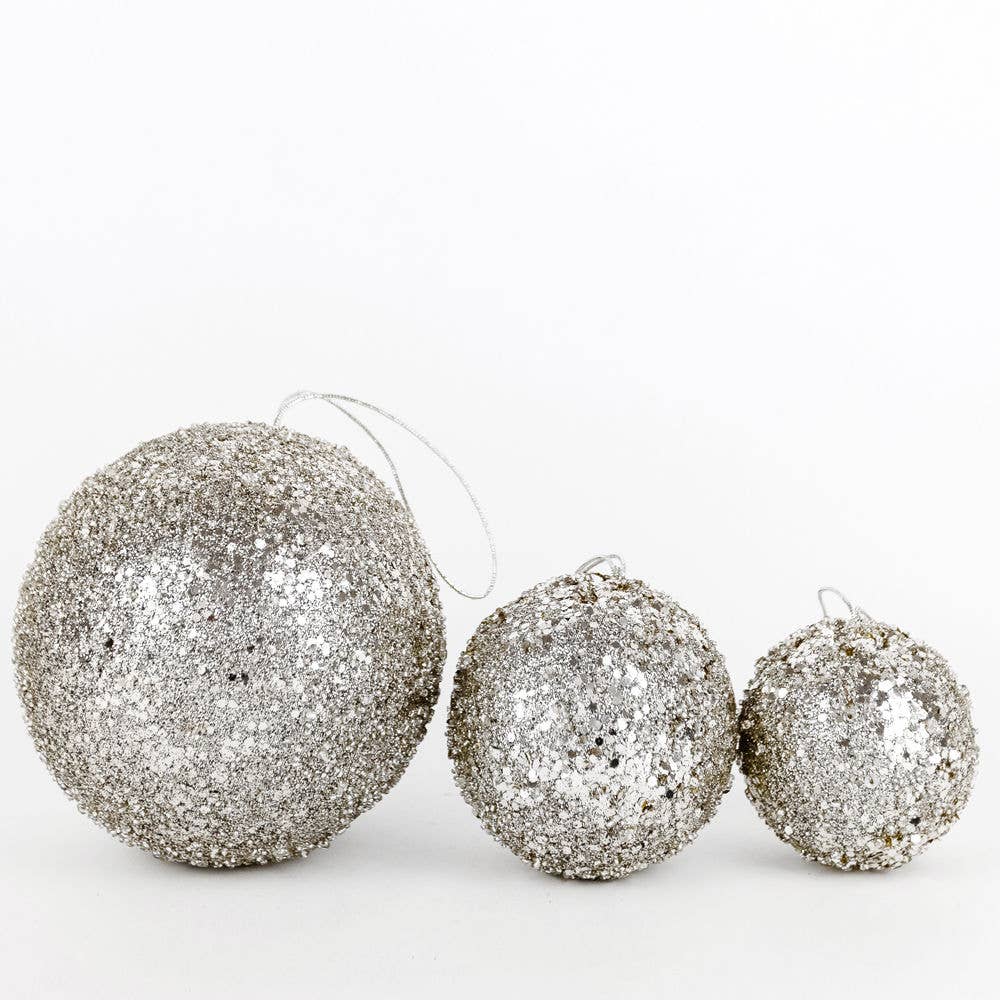 RTS / Jewel Ball Holiday Ornaments, silver