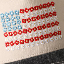 Load image into Gallery viewer, RTS / Floral American Flag Embroidered Hat, red