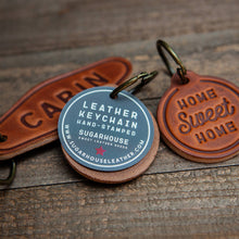 Load image into Gallery viewer, RTS / Home Sweet Home Leather Keychain Circle