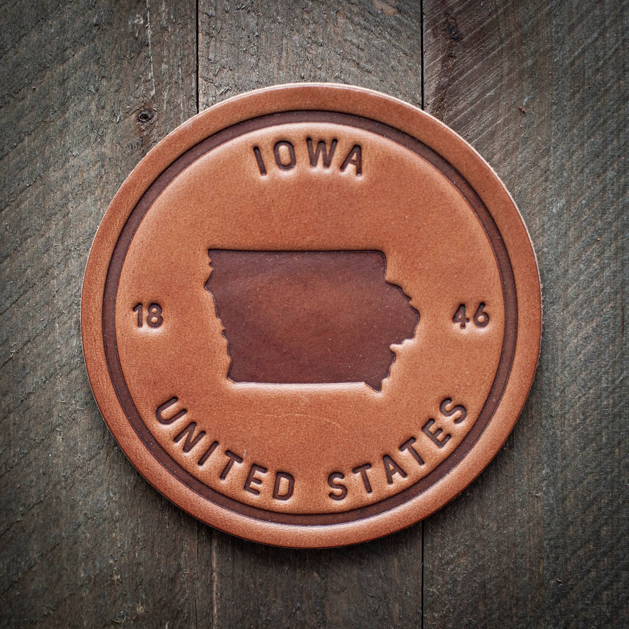 RTS / Iowa State Silhouette Leather Coaster
