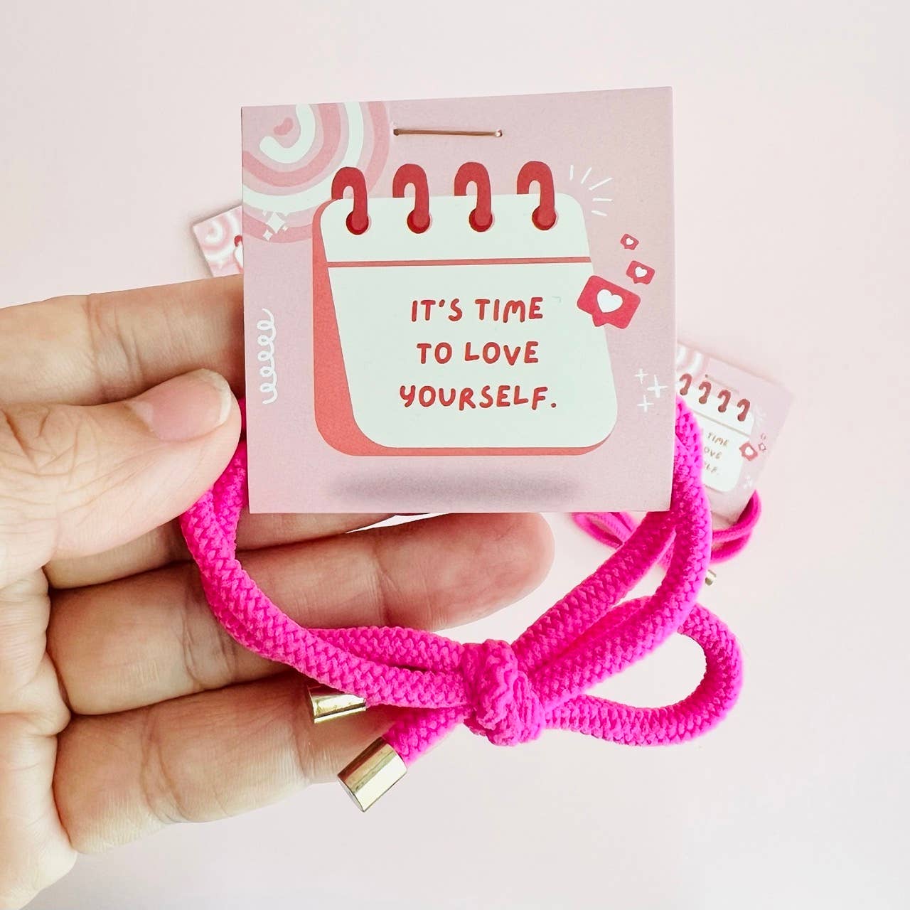 RTS / Love Yourself PINK Hair Tie