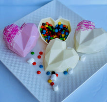 Load image into Gallery viewer, RTS / Chocolate Breakable Heart w/ M&amp;Ms, Pink Chocolate