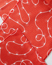 Load image into Gallery viewer, Geometry / Red Holiday Lights Dishcloth Set