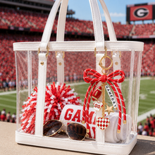 Load image into Gallery viewer, RTS / Game Day Bow Bag Charm: Red/black