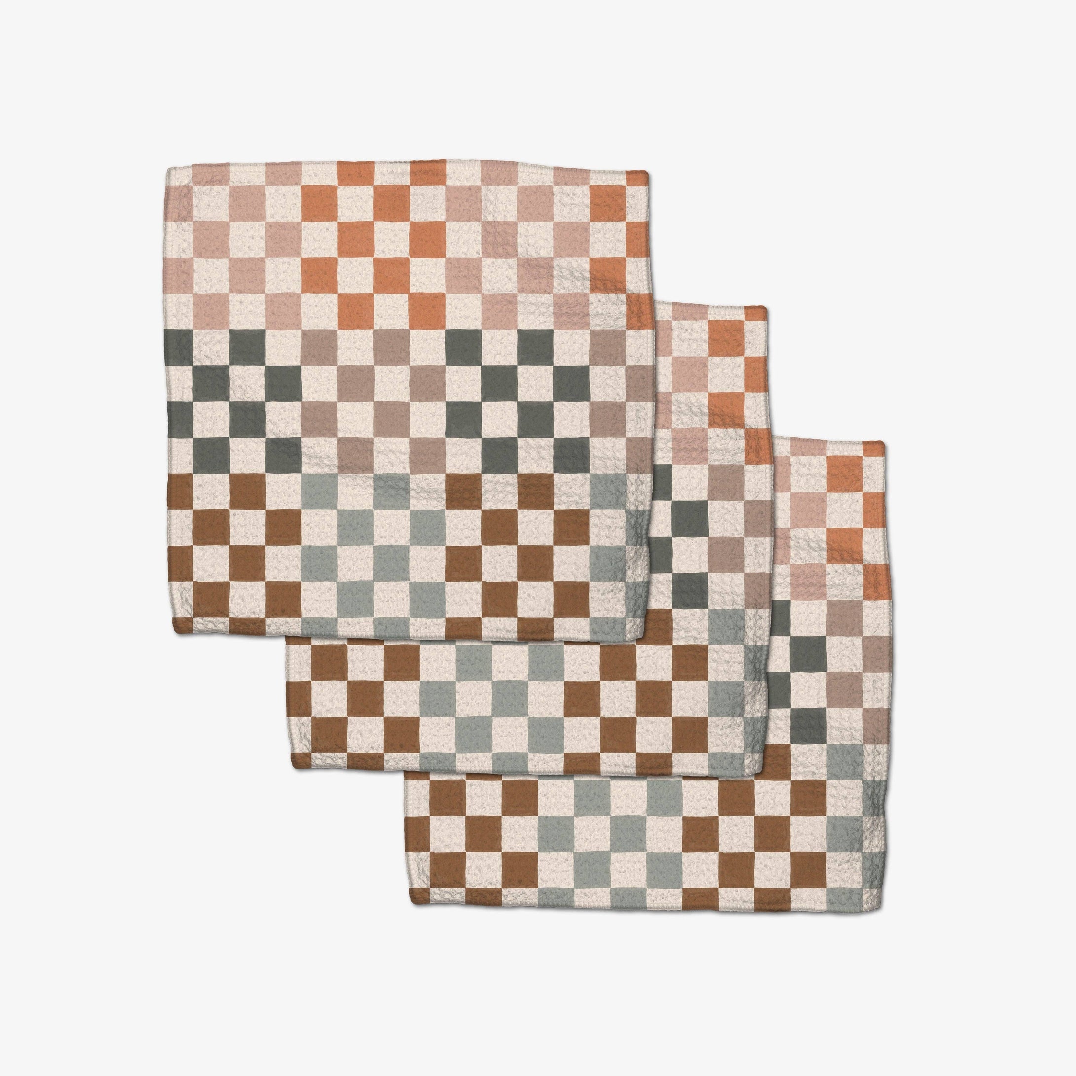 Geometry / Autumn Checkers Dishcloth Set