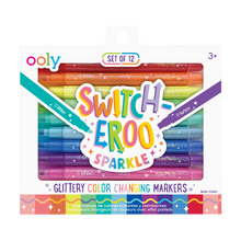 Load image into Gallery viewer, RTS / Switch-Eroo Sparkle Glittery Color Changing Markers- 12 pc