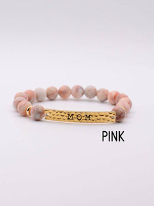 RTS / MOM Stone Stretch Bracelet: Pink