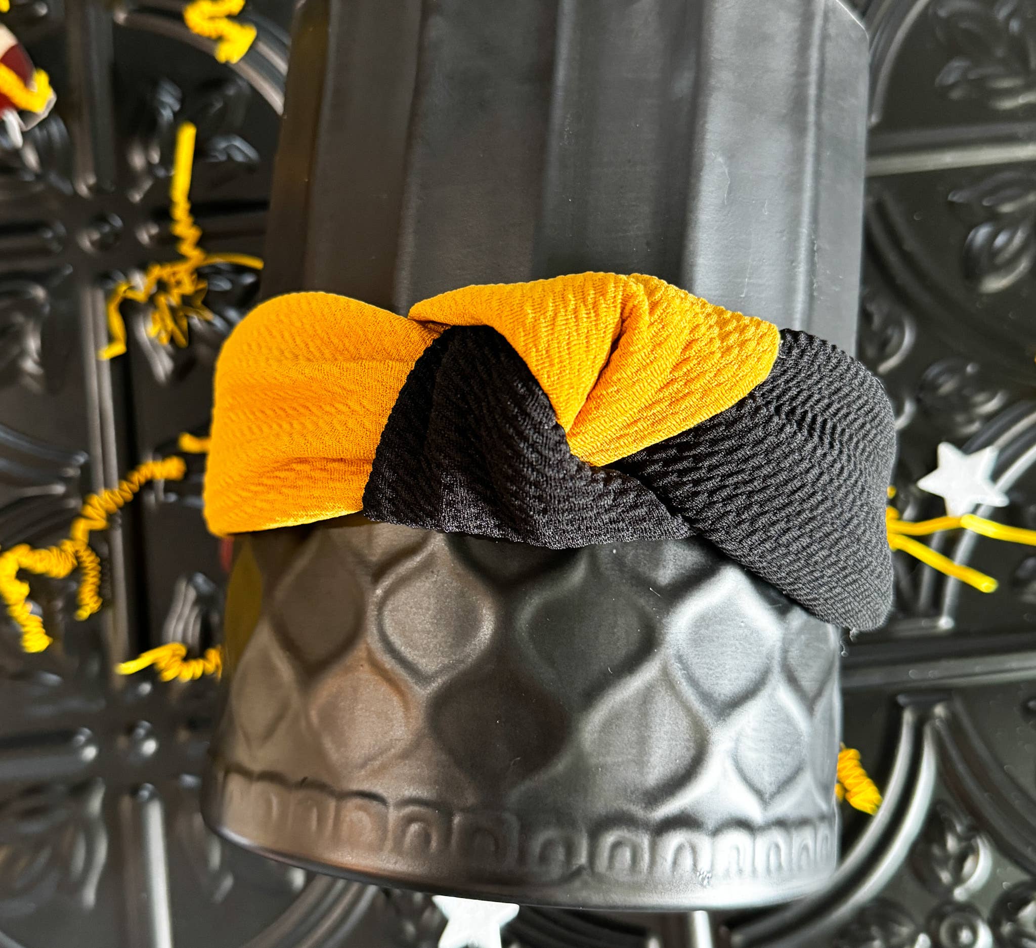 RTS / Black/Mustard 2 Toned Structured Headband