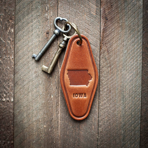 RTS / Iowa Leather Keychain Motel Style