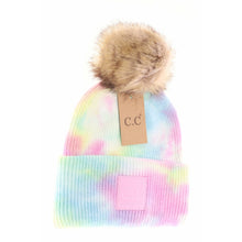 Load image into Gallery viewer, RTS / Youth/Adult Tie Dye Pom Beanies