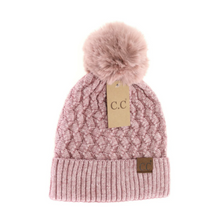 Load image into Gallery viewer, RTS / ADULT Woven Cable Knit Pom Beanies