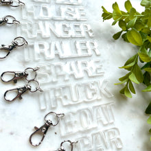 Load image into Gallery viewer, Clear Acrylic Word Keychains
