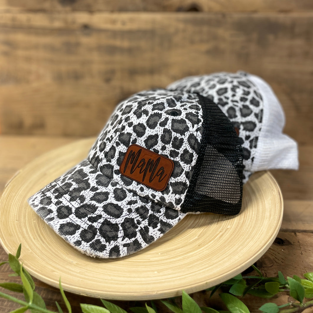 RTS / Leopard Ponytail Mama Hat