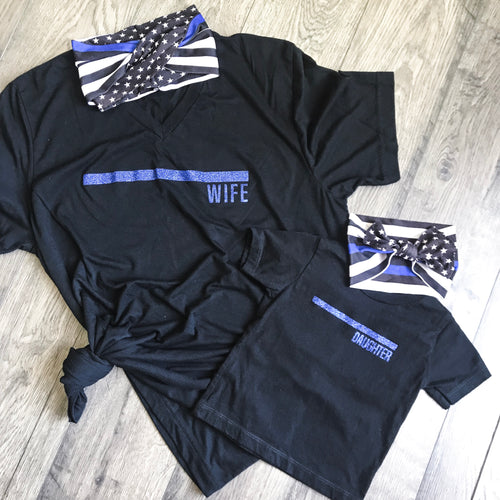 MTO / Thin Blue Line Tee, youth+toddler